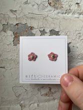Load image into Gallery viewer, Crochet Flower Studs with 22k Gold Ceramic Bead
