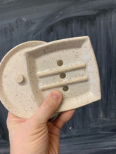 Load image into Gallery viewer, # 063 - Two Piece Soap Dish - Bubbles in Glaze &amp; Wobbly Fit
