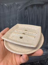 Load image into Gallery viewer, # 063 - Two Piece Soap Dish - Bubbles in Glaze &amp; Wobbly Fit
