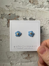 Load image into Gallery viewer, Crochet Flower Studs with 22k Gold Ceramic Bead
