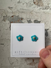 Load image into Gallery viewer, Crochet Flower Studs with 22k Gold Ceramic Bead
