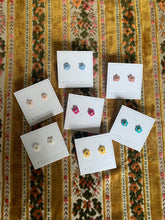 Load image into Gallery viewer, Crochet Flower Studs with 22k Gold Ceramic Bead
